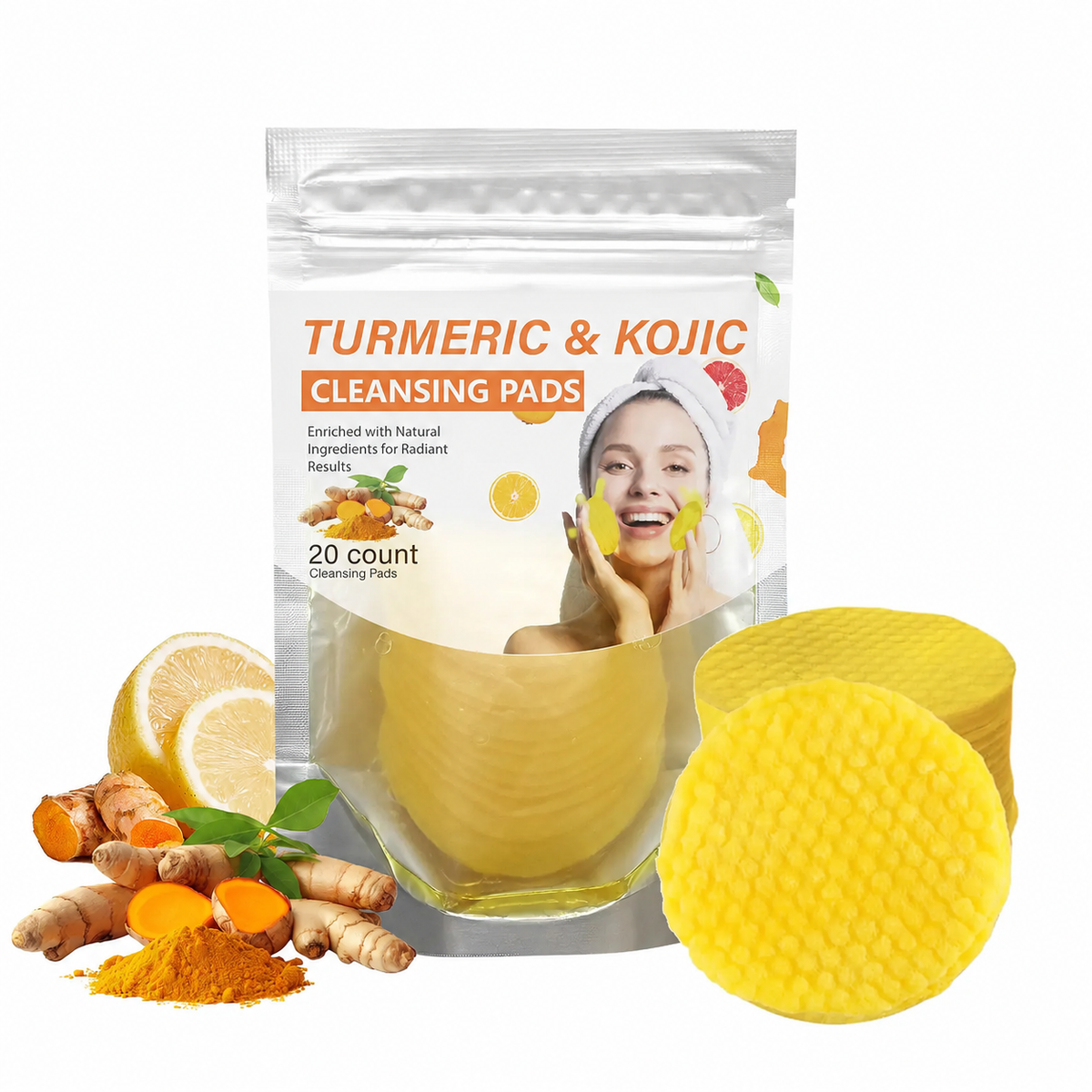 🔥Newly Upgraded🔥Turmeric Cleansing & Exfoliating Pads